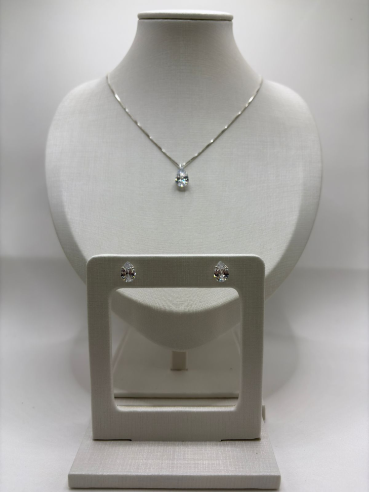 Brinco prata zircônia gota - #2