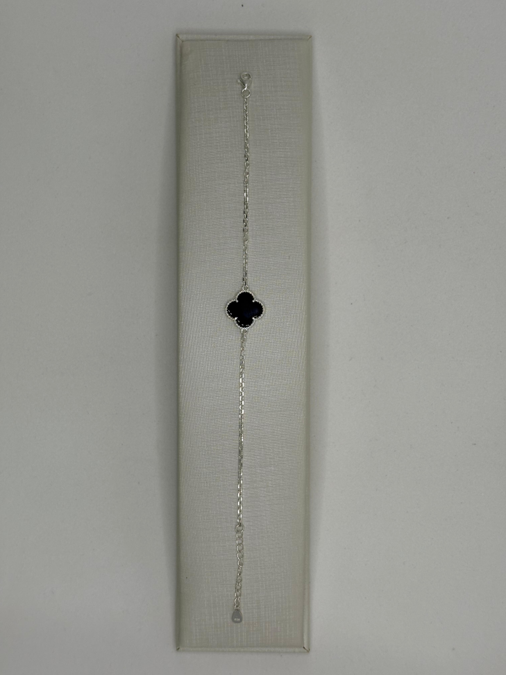 Pulseira prata trevo - #2