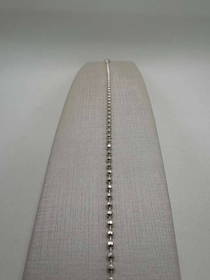 Pulseira prata mini bolinhas - #2