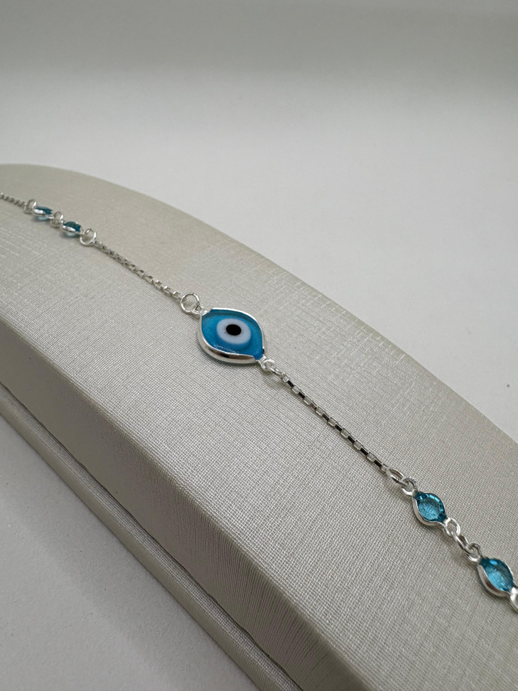 Pulseira prata olho grego - #2