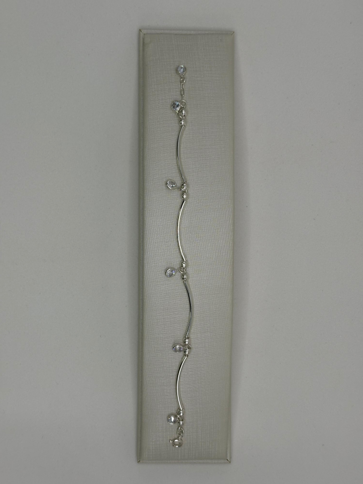 Pulseira prata cilindros - #3