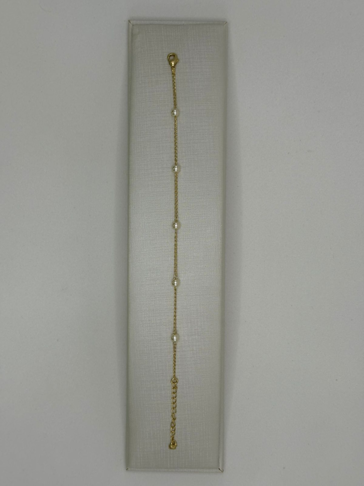 Pulseira semijoia elos com pérola - #2