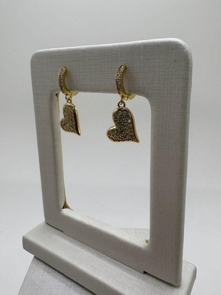 Brinco semijoia argola com pingente de coração - #2