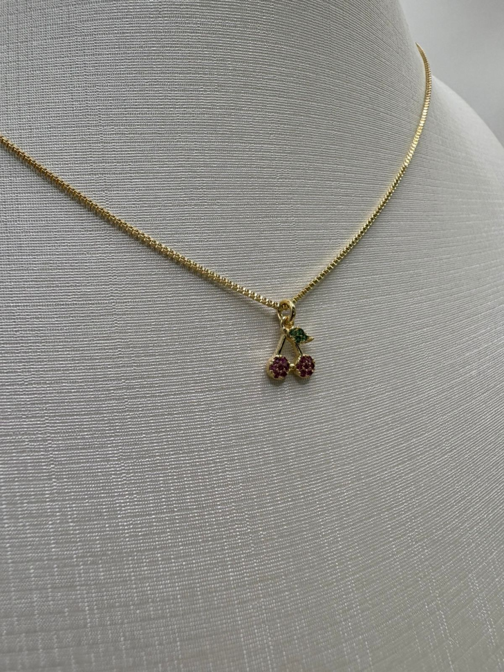 Gargantilha semijoia infantil veneziana cereja - #2