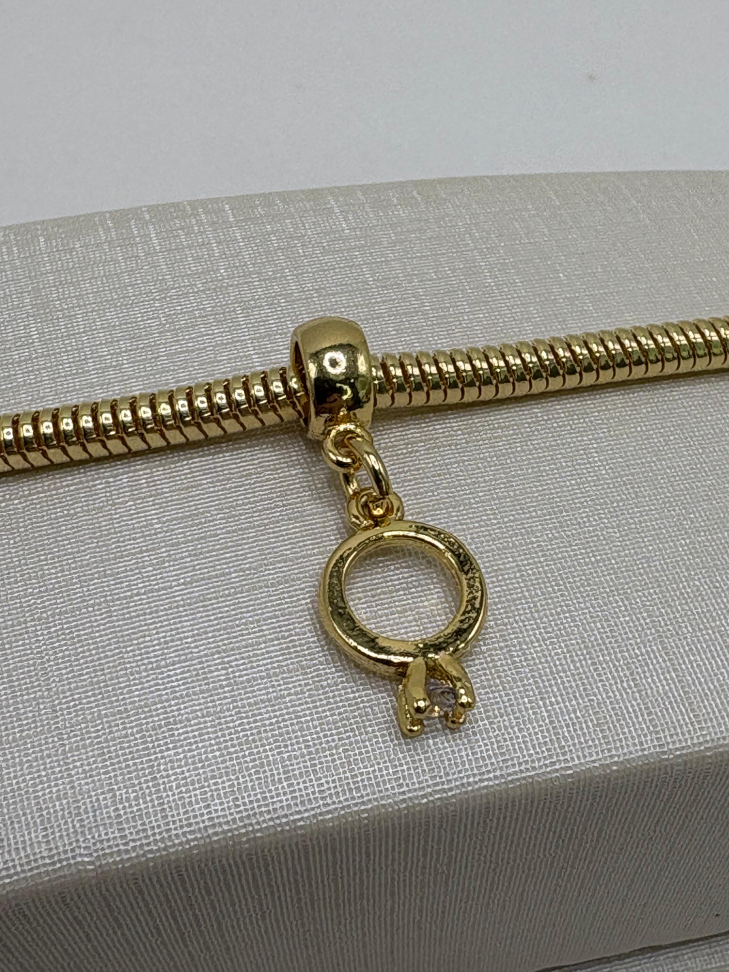 Berloque semijoia anel solitário - #1