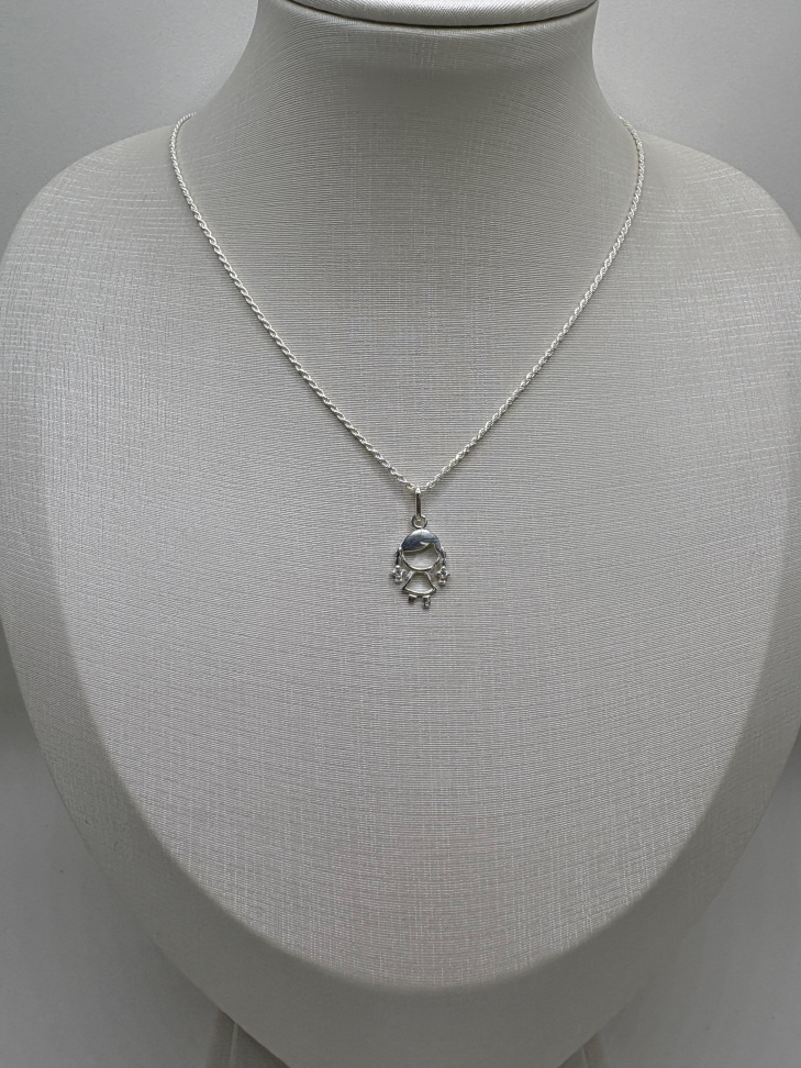 Pingente prata menina - #2