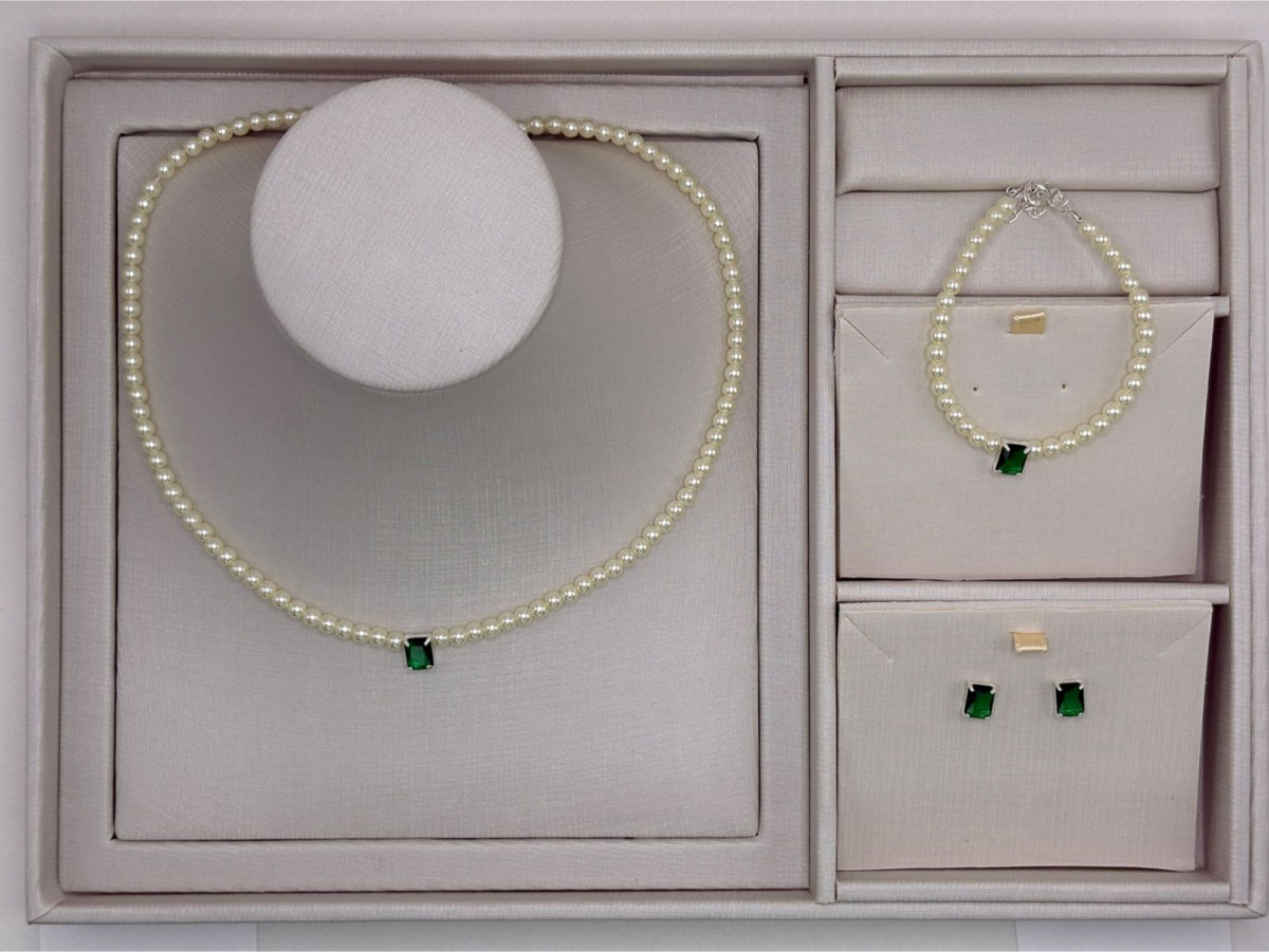 Pulseira prata pérola com zircônia - #3