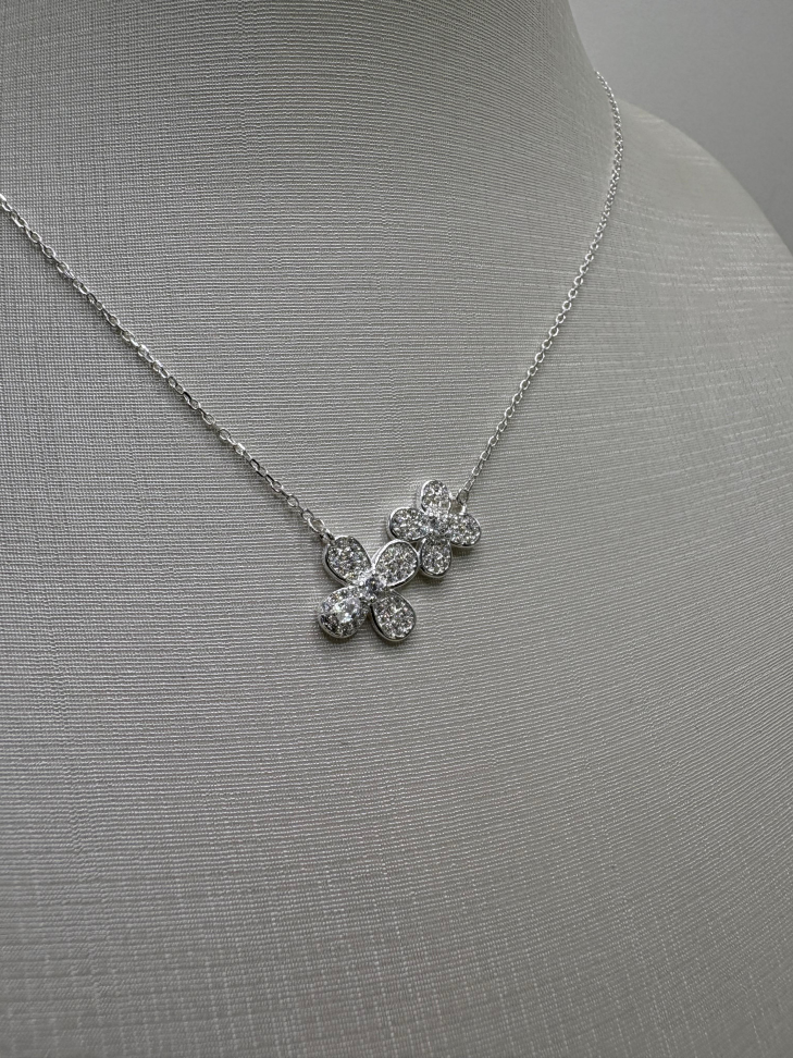 Gargantilha prata cartier flores - #3