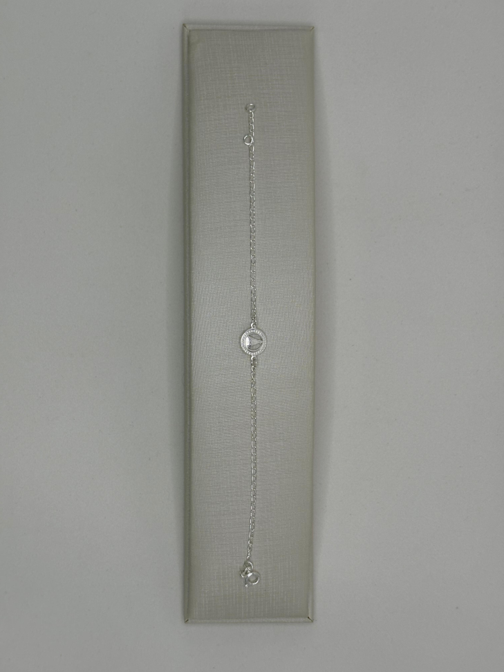 Pulseira prata elos com medalha de Nossa Senhora Aparecida. - #2