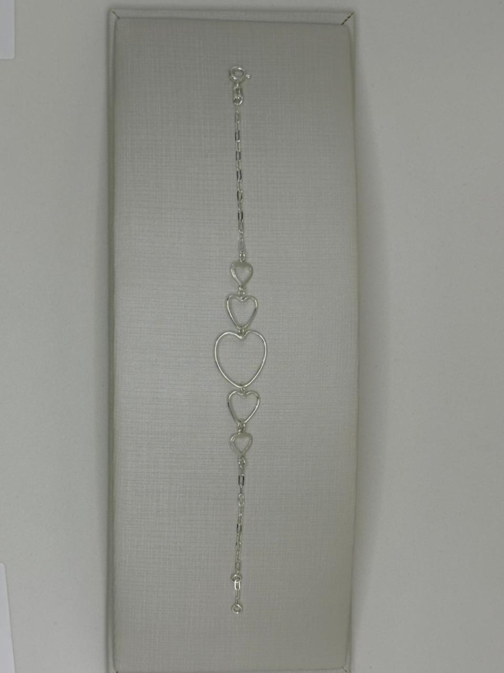 Pulseira prata cartier corações - #2