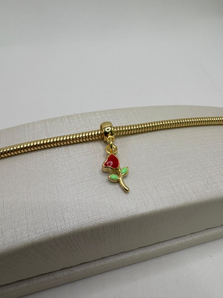 Berloque semijoia rosa - #2