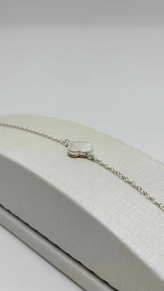 Pulseira prata trevo - #2