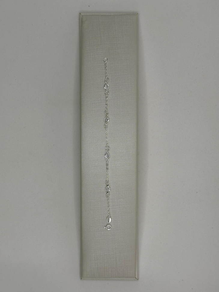 Pulseira infantil prata coração - #2