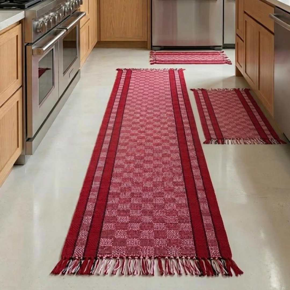 Jogo de Tapete Cozinha 3 Peças 100% Algodão Kit Completo com Passadeira + 2 Tapetes Super Resistente e Elegante. - #2