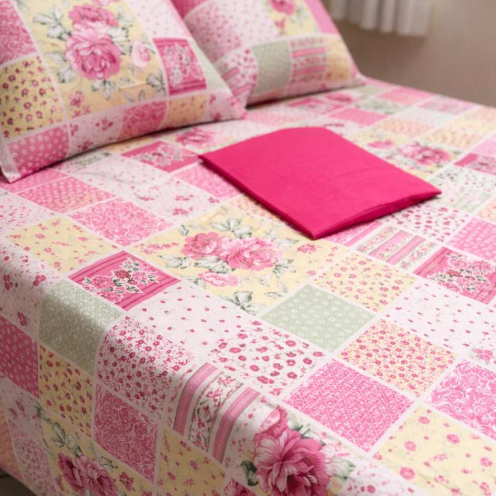 Jogo de Lençol Casal 4 Peças Floral Premium 60% Algodão Toque Macio Conforto Luxuoso e Estampa Elegante para Transformar Seu Quarto. - #18