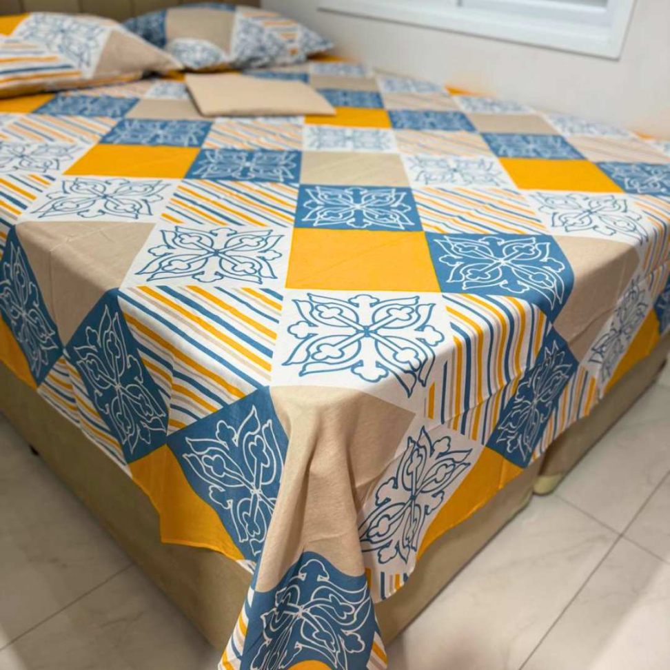 Jogo de Lençol Queen 4 Peças Floral Premium com Elástico Toque Macio 60% Algodão Conforto e Elegância para Seu Quarto. - #7