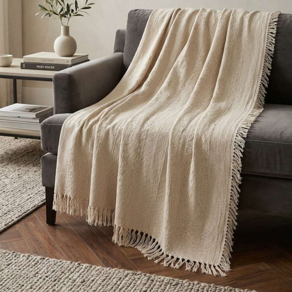 Manta Sofá 100% Algodão Premium 1,66x2,65 Elegante Confortável e Super Versátil para Sua Casa - #11