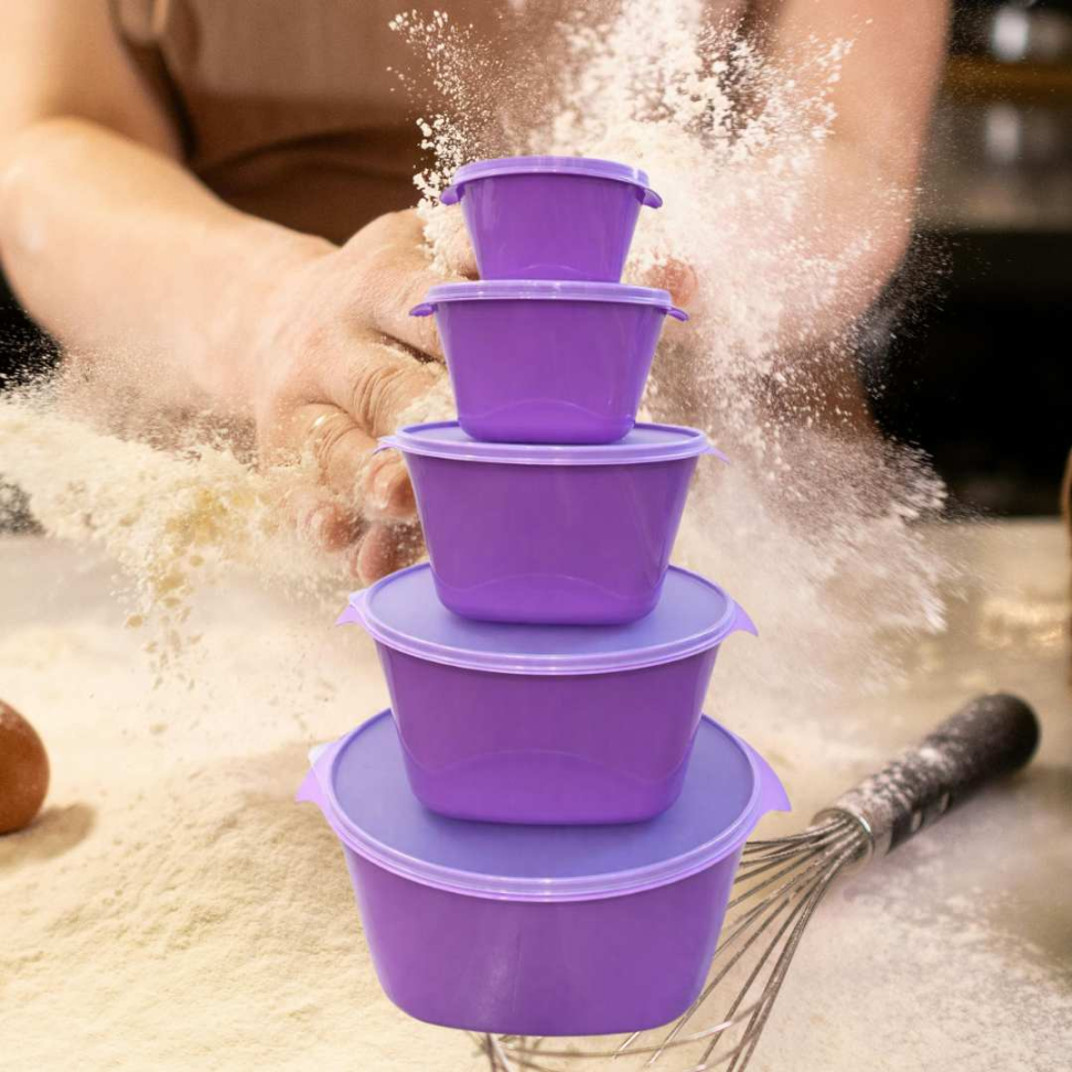 Kit Potes Plásticos com Tampa Hermética Jogo Organizador de Alimentos Multiuso - #2