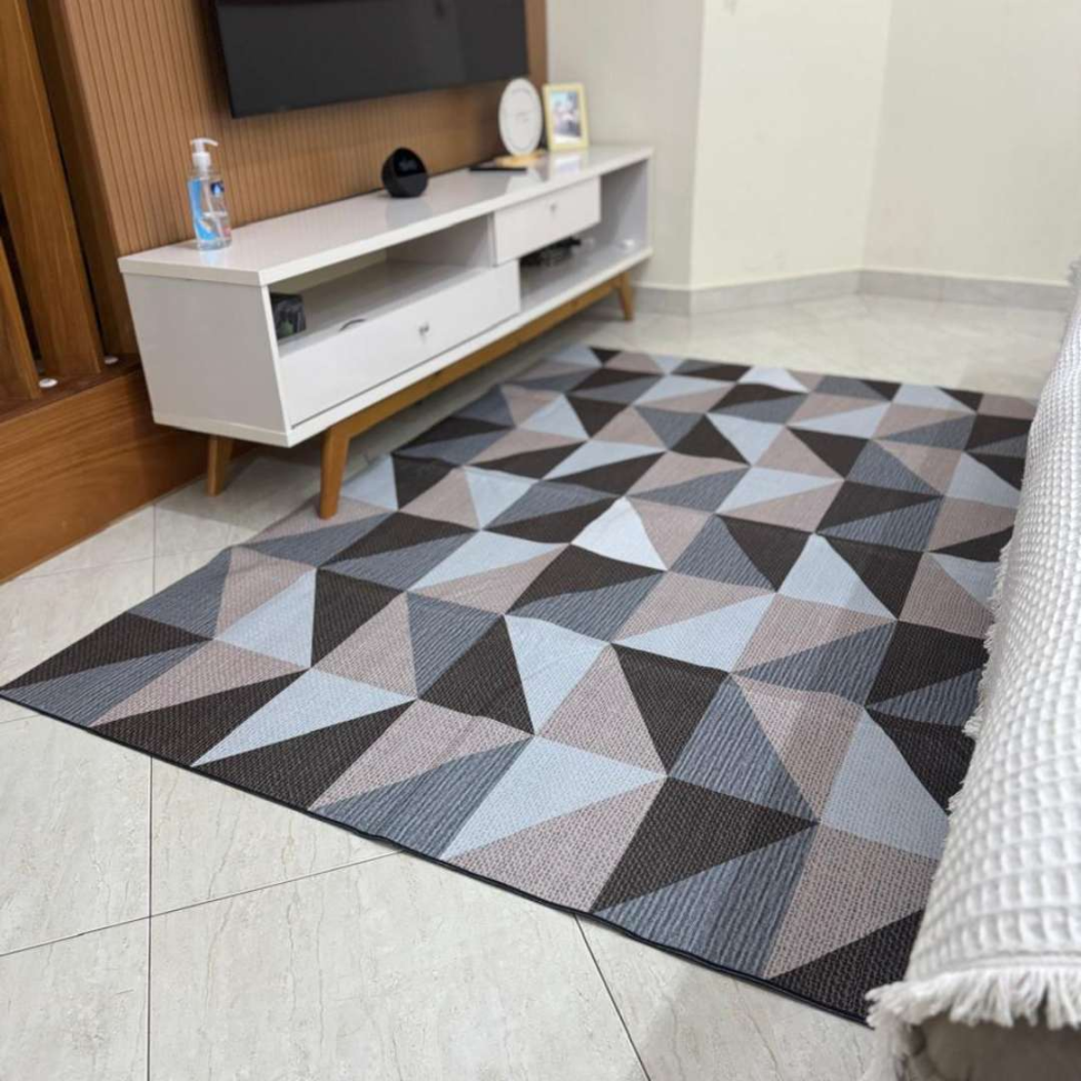 Tapete Moderno 1,50x2,00 Antiderrapante Geométrico Premium Acabamento Invisível e Alta Qualidade para Sala e Quarto - #7