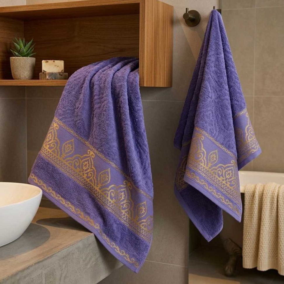 Kit Toalhas Luxo 2 Peças 100% Algodão Alta Absorção Durável e Super Confortável - #6