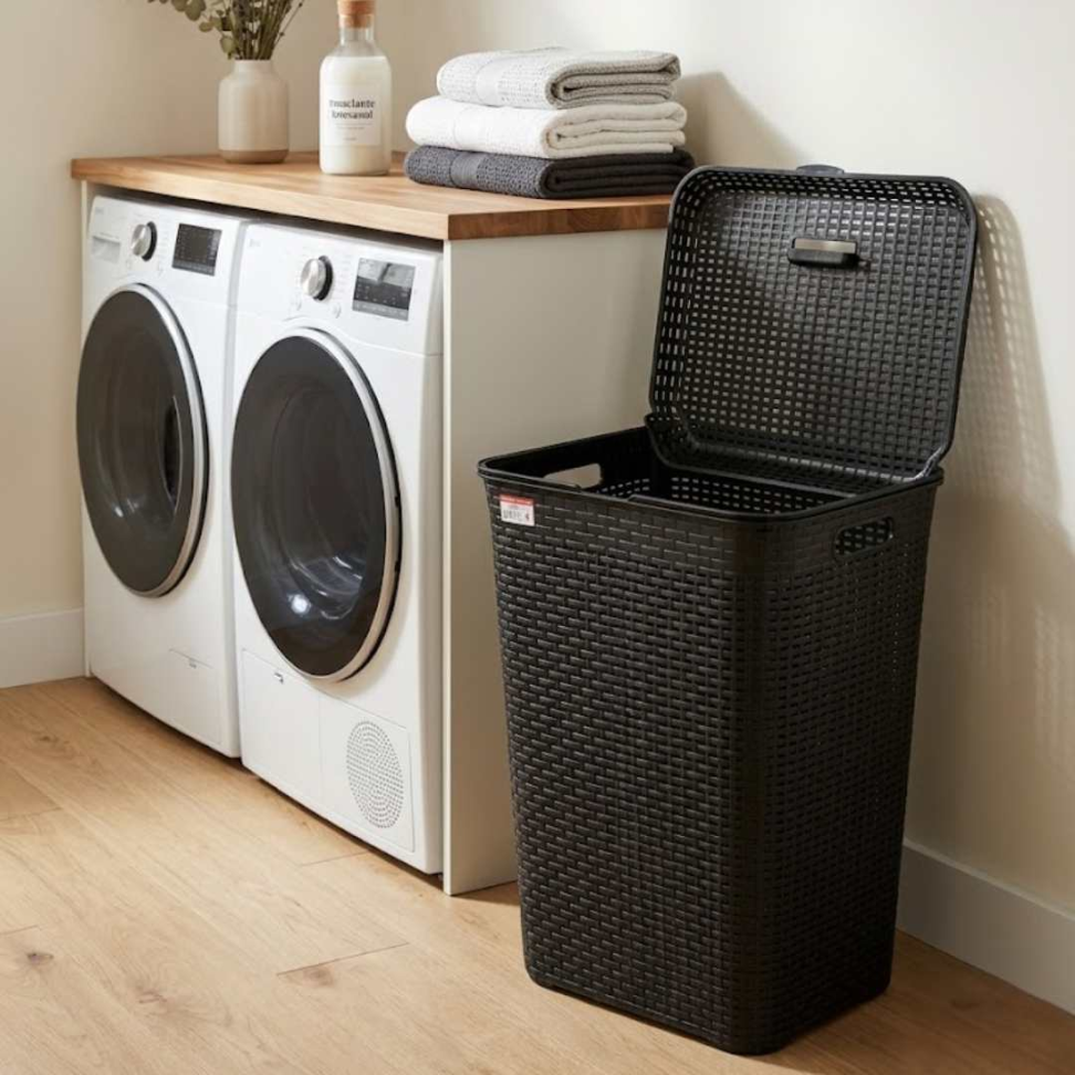 Cesto de Roupas 72L com Tampa Organizador Premium em Polipropileno Resistente Design Moderno Grande Capacidade e Anti-Odor para Seu Lar - #15