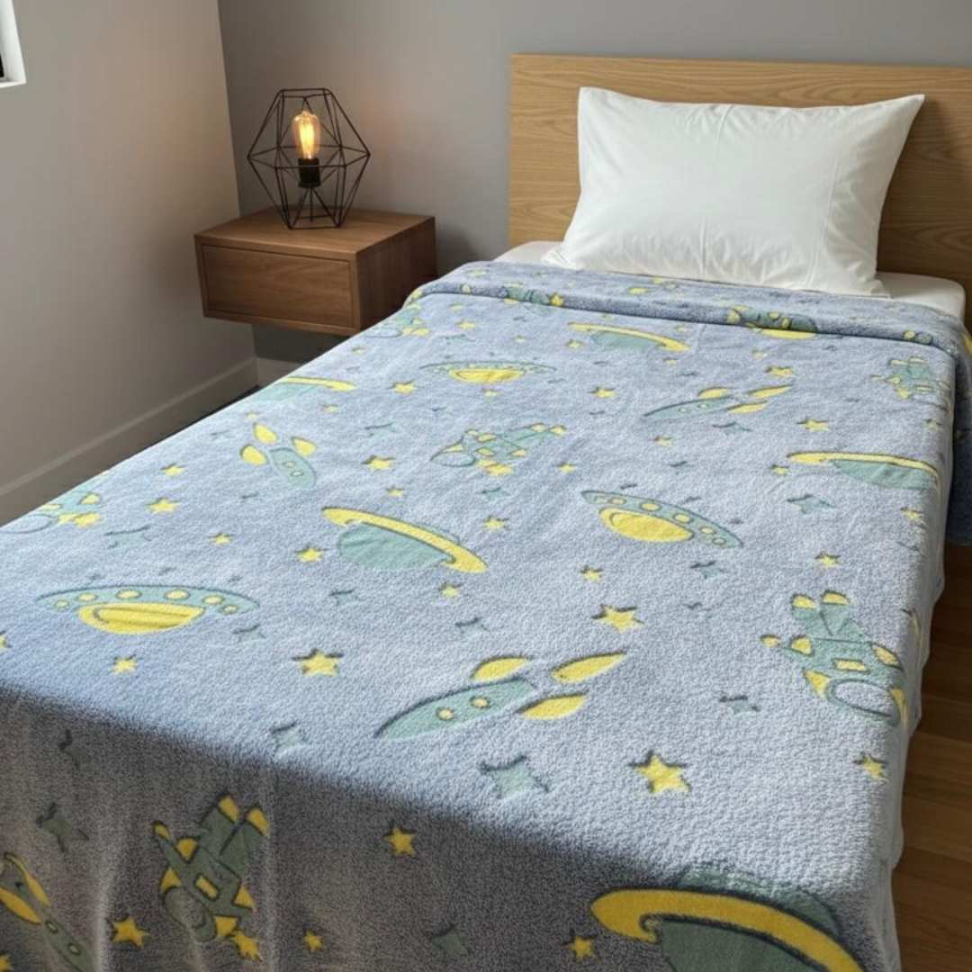 Manta Infantil que Brilha no Escuro 1,80x2,00 Cobertor Macio Estampas Divertidas Conforto e Magia para Crianças - #4