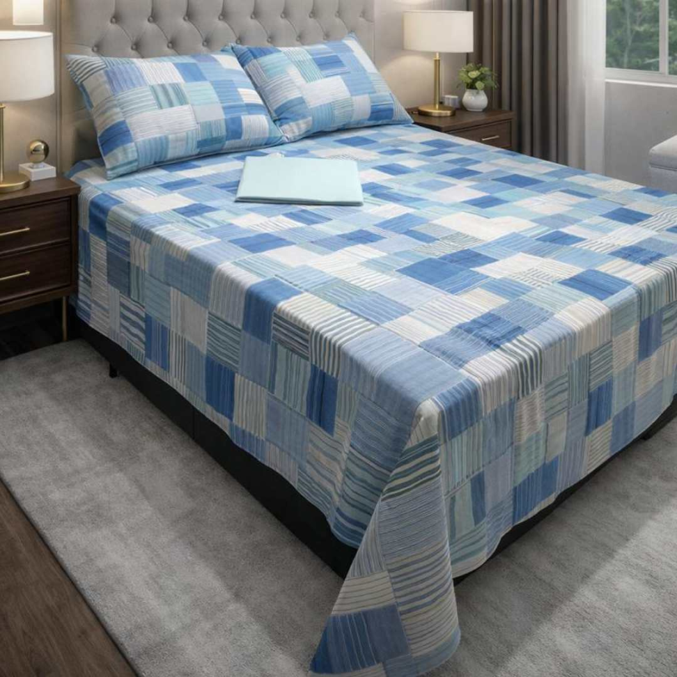 Jogo de Lençol Casal 4 Peças Floral Premium 60% Algodão Toque Macio Conforto Luxuoso e Estampa Elegante para Transformar Seu Quarto. - #15