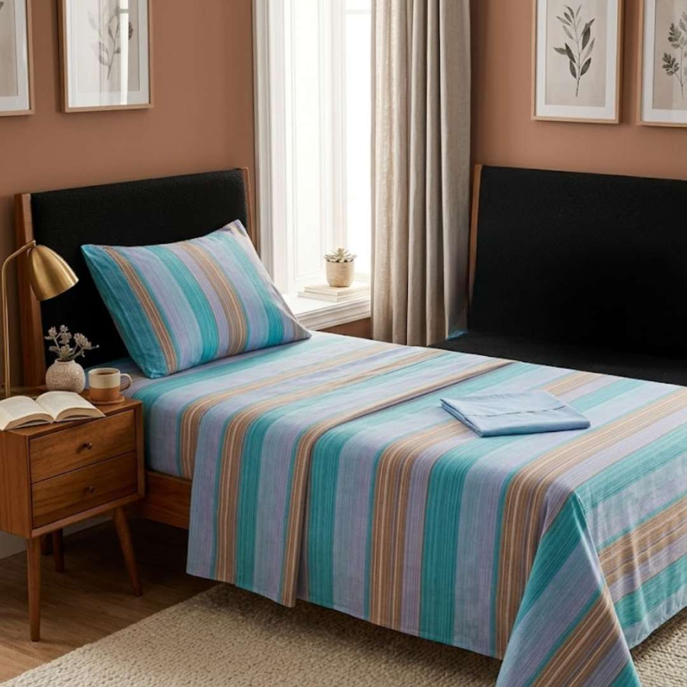 Jogo de Lençol Solteiro 3 Peças Premium Toque Macio 60% Algodão + Elástico 18cm que Não Escapa Conforto e Elegância para Seu Quarto - #6