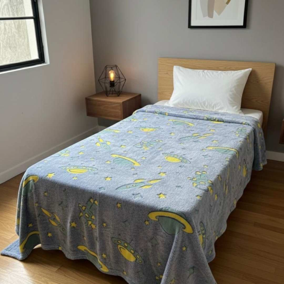 Manta Infantil que Brilha no Escuro 1,80x2,00 Cobertor Macio Estampas Divertidas Conforto e Magia para Crianças - #3