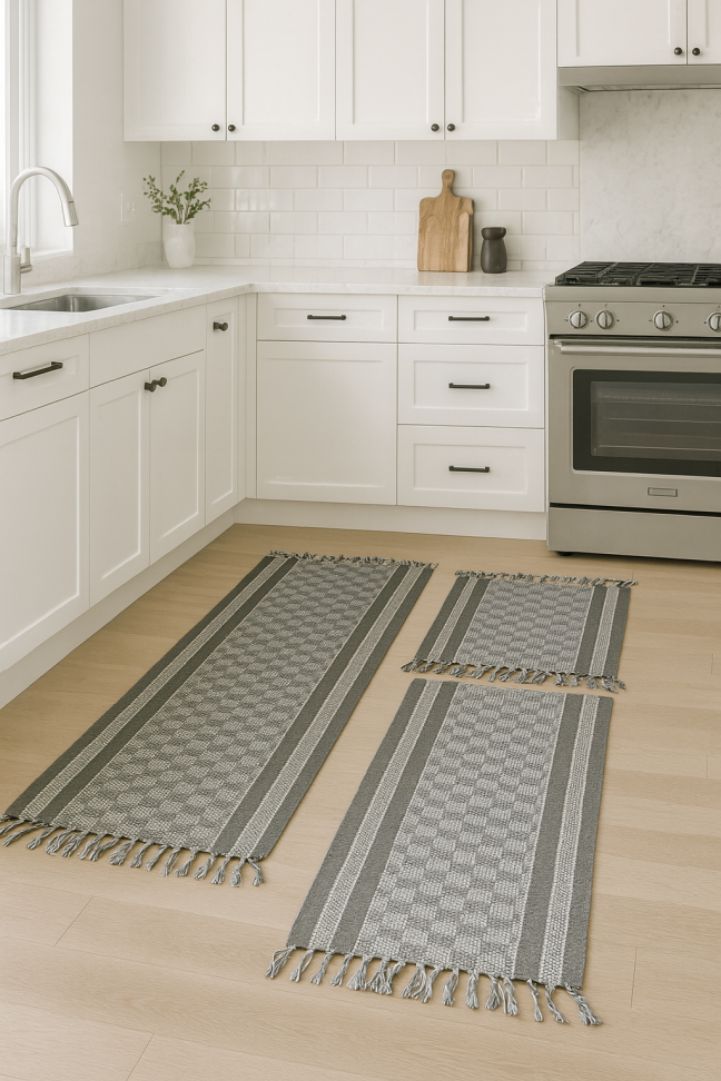 Jogo De Tapete Para Cozinha 100% Algodão - Cores Aleatórias - #12