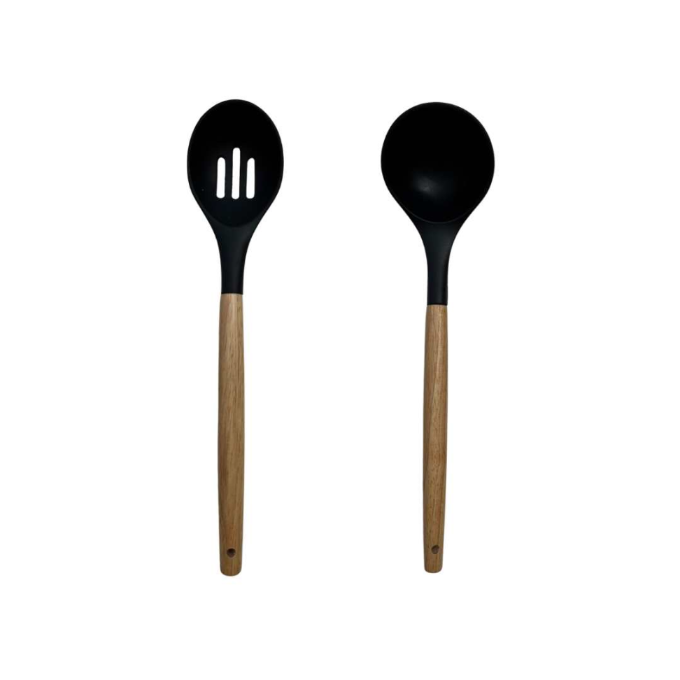 KIT COZINHA COMPLETO 12 PEÇAS Silicone Premium + Madeira Não Risca Panelas + Suporte Organizador - #10