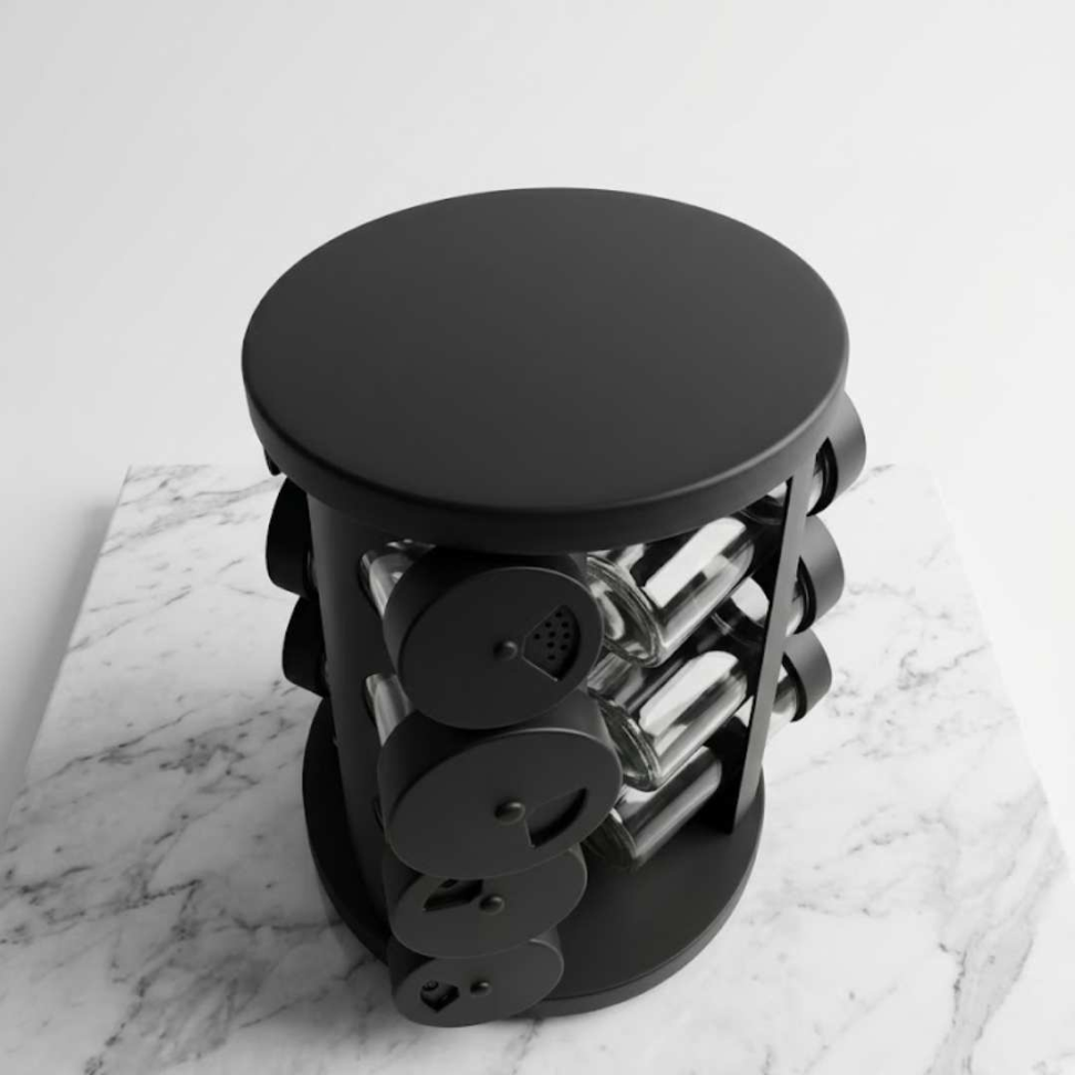 Porta Temperos Giratório 9 Potes + Suporte Moderno Organização Praticidade e Elegância para sua Cozinha. - #4