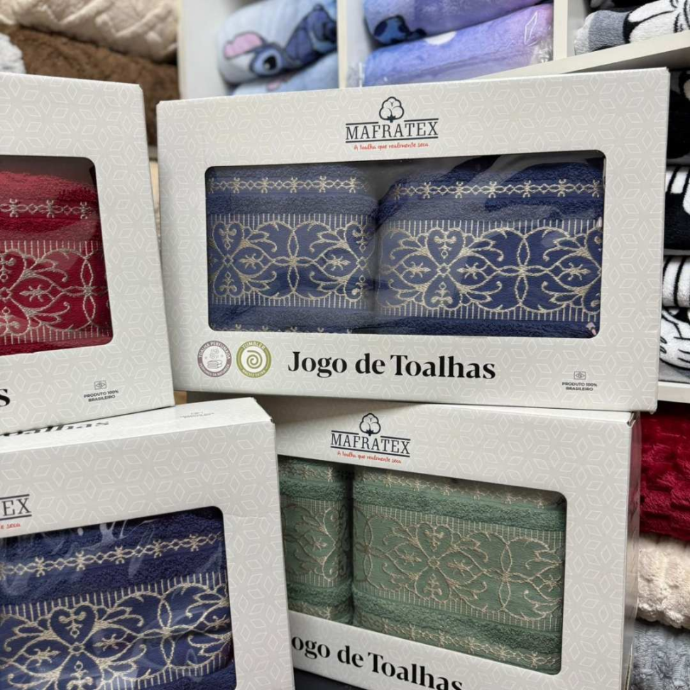 Jogo de Toalhas 5 Peças 100% Algodão Premium Super Macias Alta Absorção Banho + Rosto + Piso Luxo - #11
