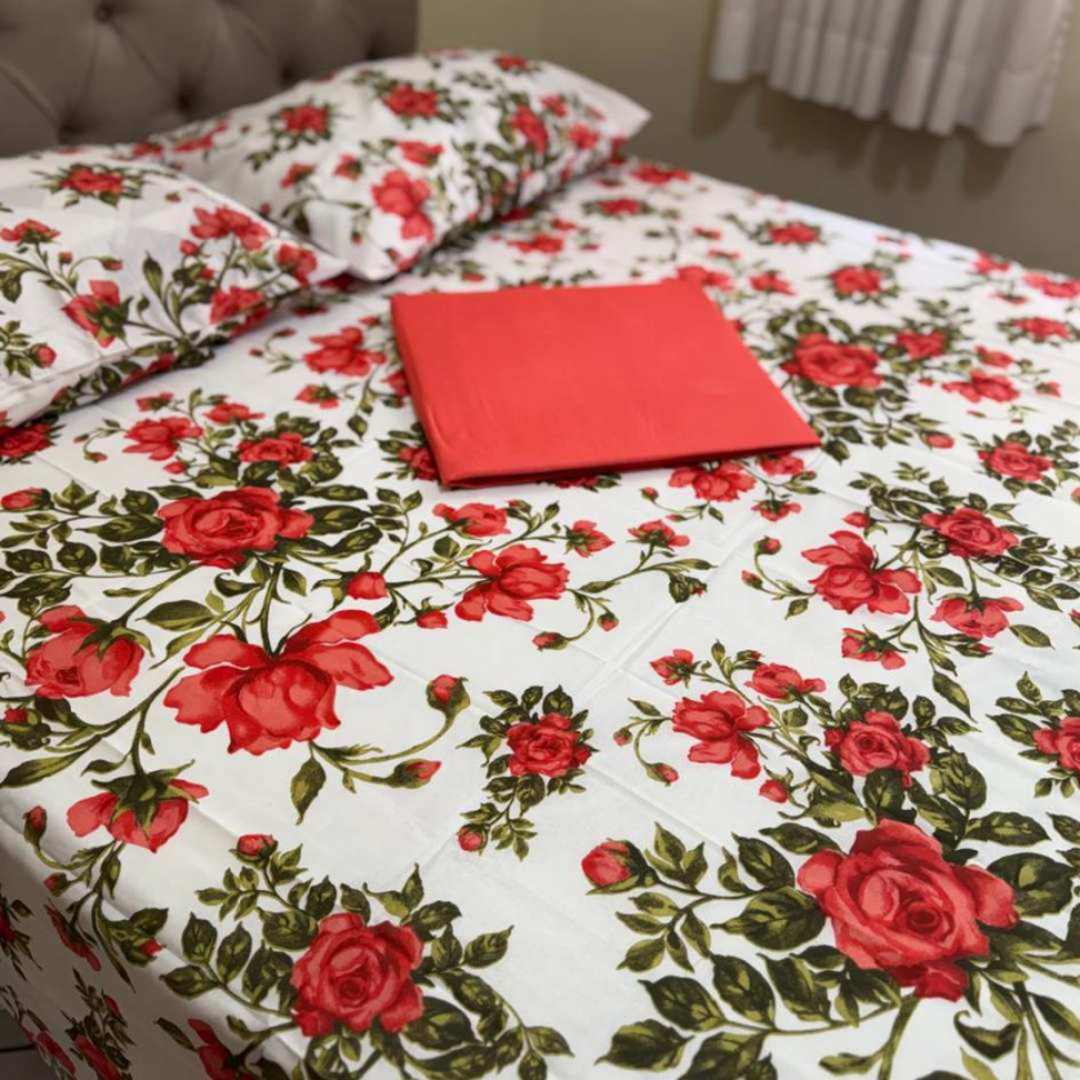 Jogo de Lençol Casal 4 Peças Floral Premium 60% Algodão Toque Macio Conforto Luxuoso e Estampa Elegante para Transformar Seu Quarto. - #5