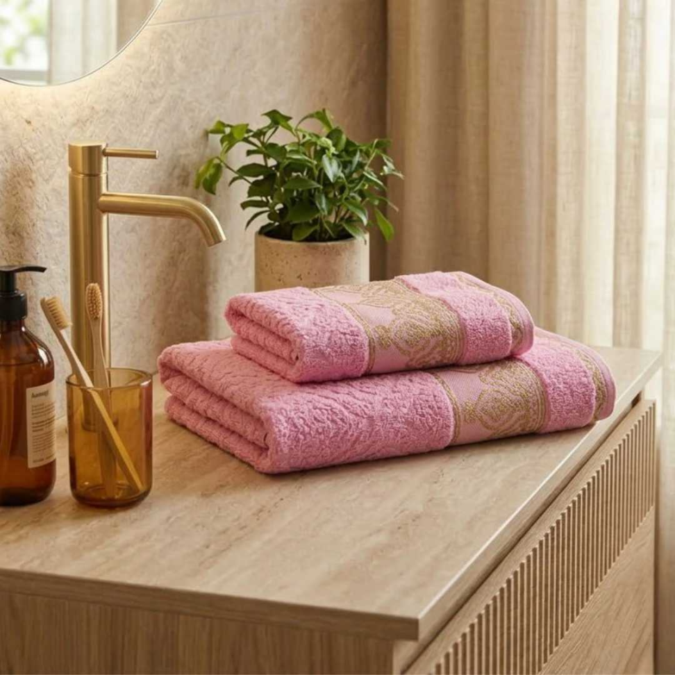 Kit Toalhas Luxo 2 Peças 100% Algodão Alta Absorção Durável e Super Confortável - #9