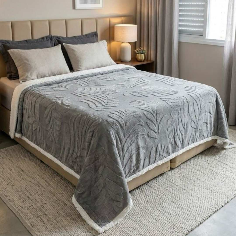 Manta Sherpa Premium Casal Queen Ultra Macia Quentinha e Aconchegante Toque de Pelo de Carneiro Luxo para Inverno 1,90X2,10 - #4
