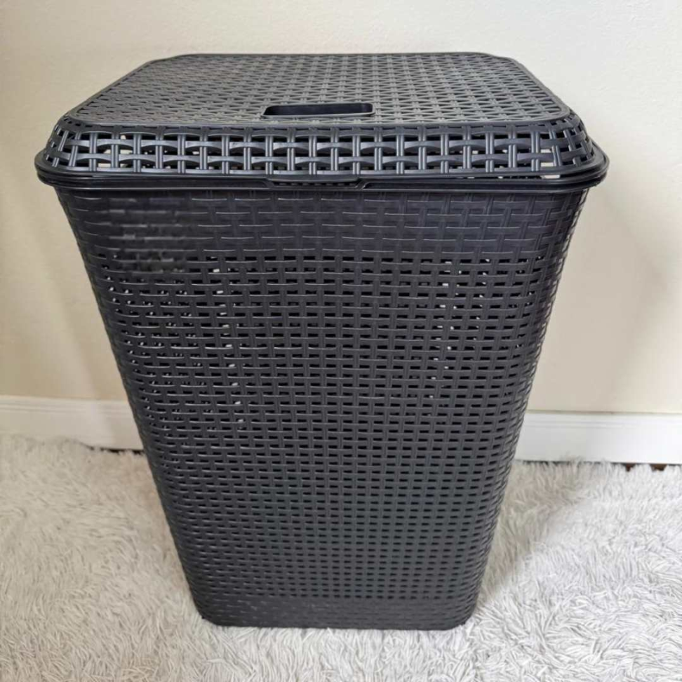 Cesto de Roupas 72L com Tampa Organizador Premium em Polipropileno Resistente Design Moderno Grande Capacidade e Anti-Odor para Seu Lar - #12