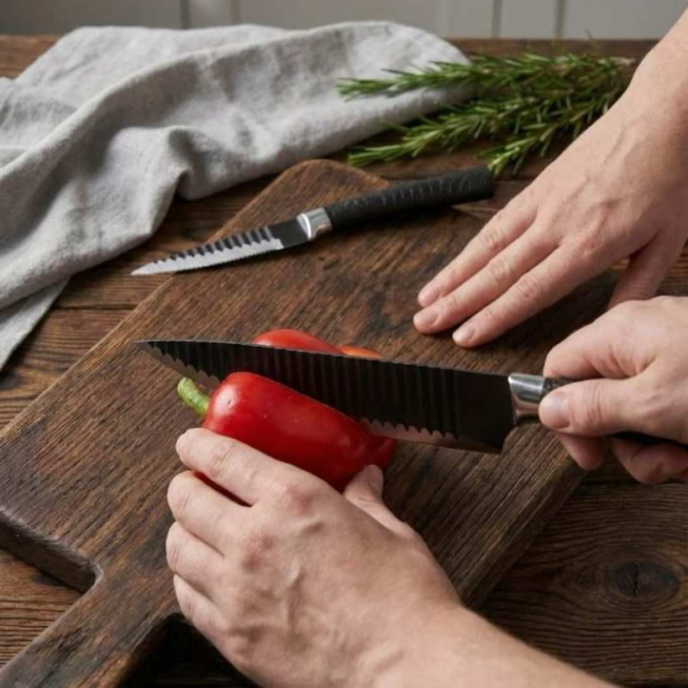 Jogo de Facas 6 Peças Ultra Afiadas + Tesoura e Descascador Corte Perfeito e Design Moderno para Sua Cozinha - #7