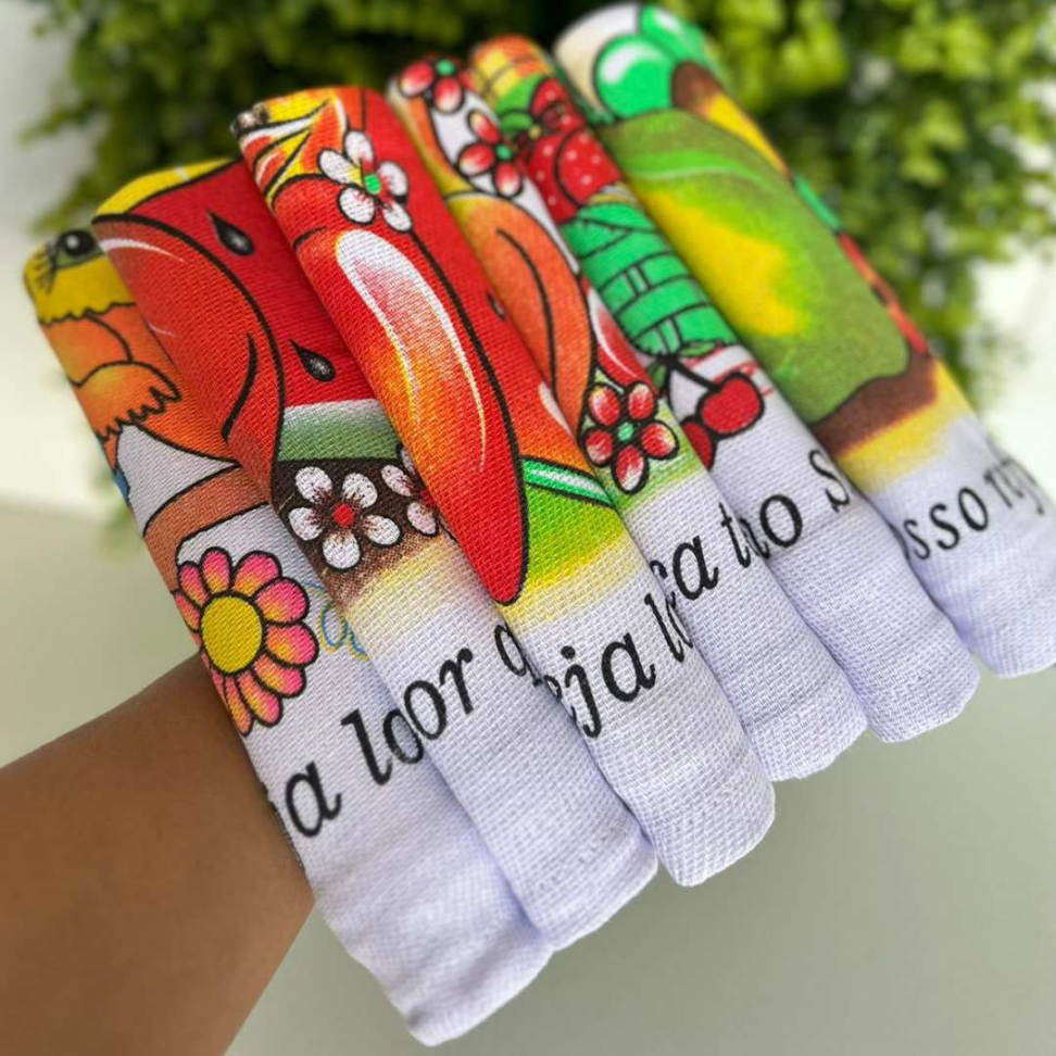 Kit 6 Panos de Prato Estampados Pano de Copa Alta Absorção Durável e Decorativo - #3