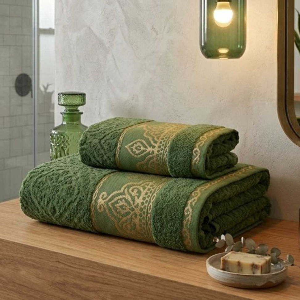 Kit Toalhas Luxo 2 Peças 100% Algodão Alta Absorção Durável e Super Confortável - #4