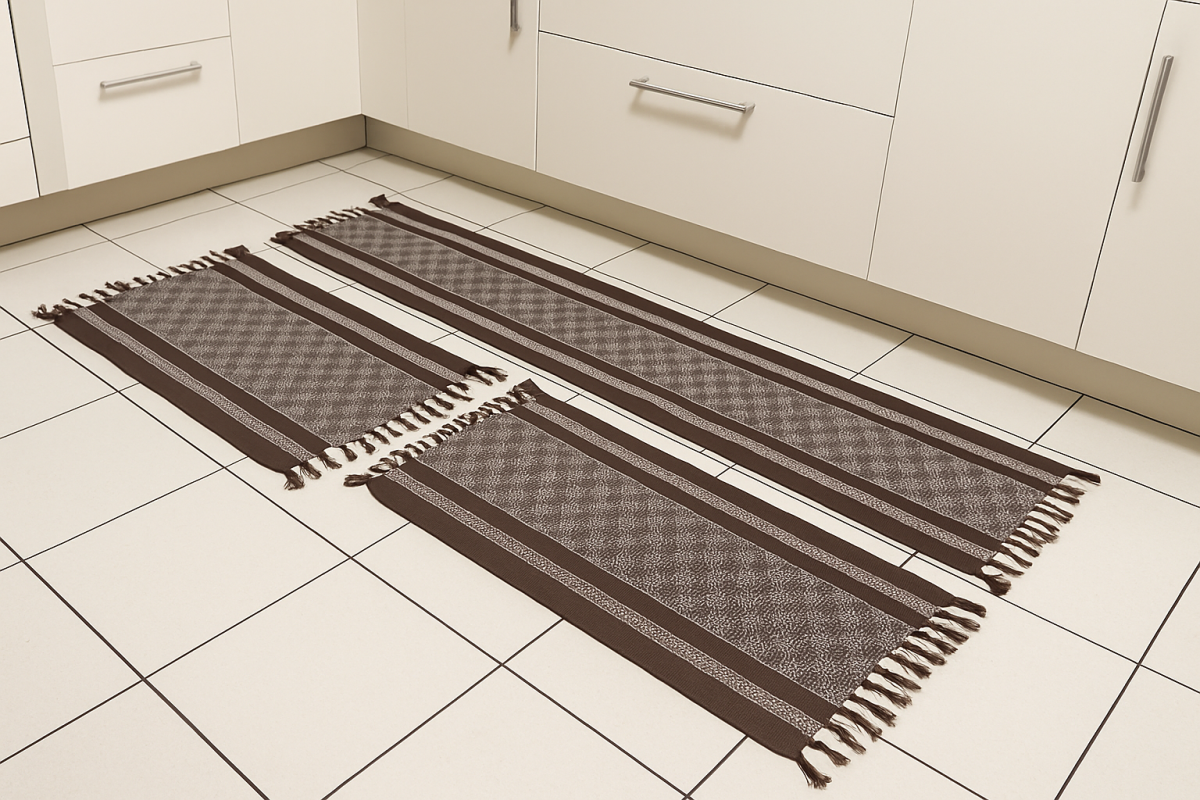 Jogo De Tapete Para Cozinha 100% Algodão - Cores Aleatórias - #14