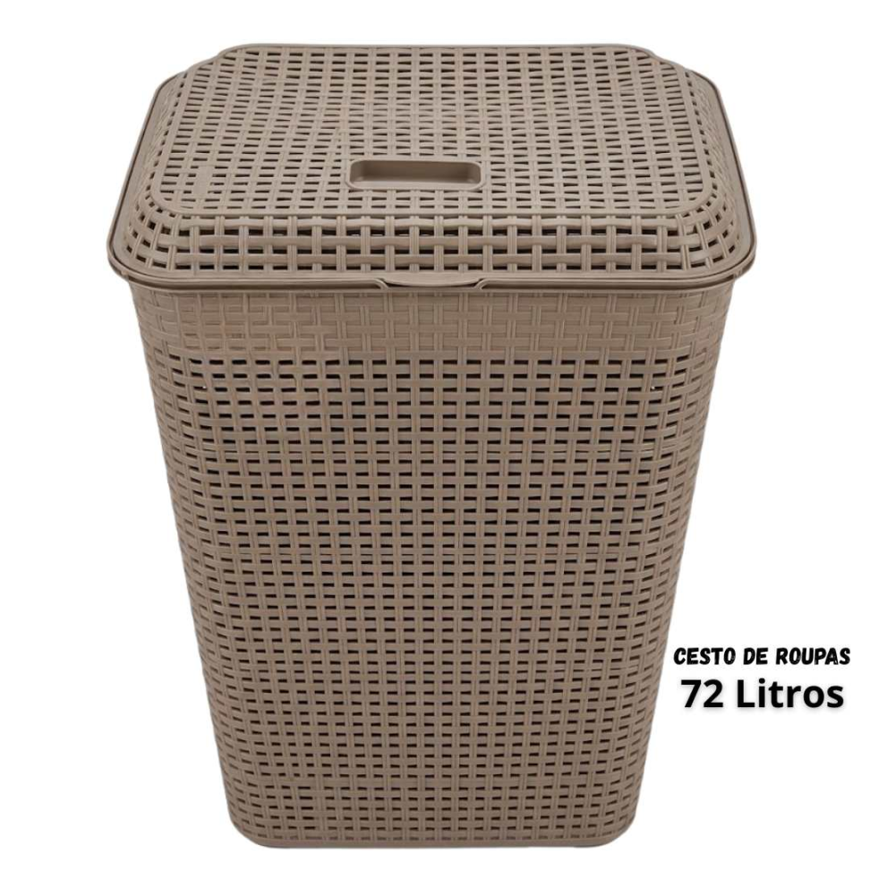 Cesto de Roupas 72L com Tampa Organizador Premium em Polipropileno Resistente Design Moderno Grande Capacidade e Anti-Odor para Seu Lar - #3