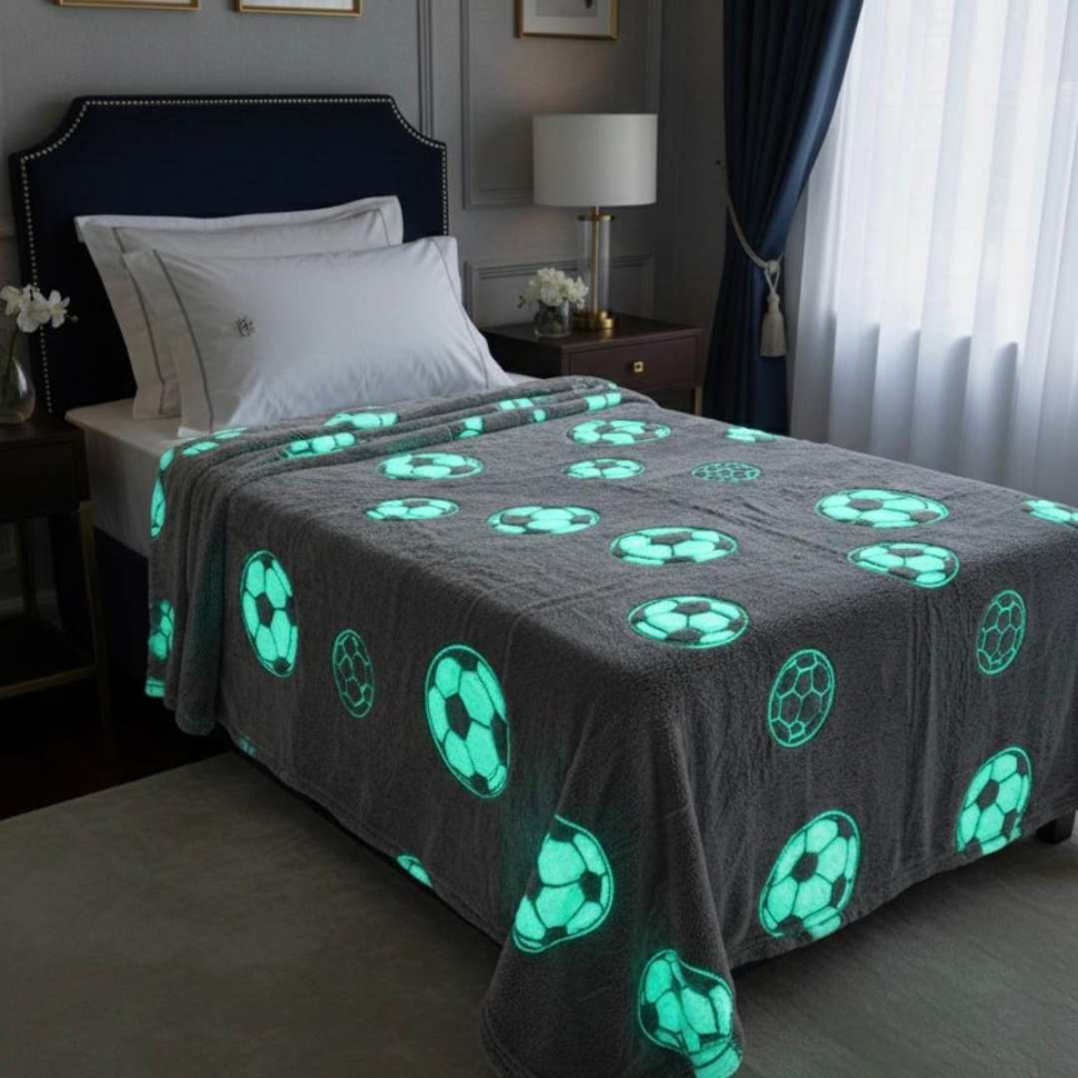 Manta Infantil que Brilha no Escuro 1,80x2,00 Cobertor Macio Estampas Divertidas Conforto e Magia para Crianças - #18