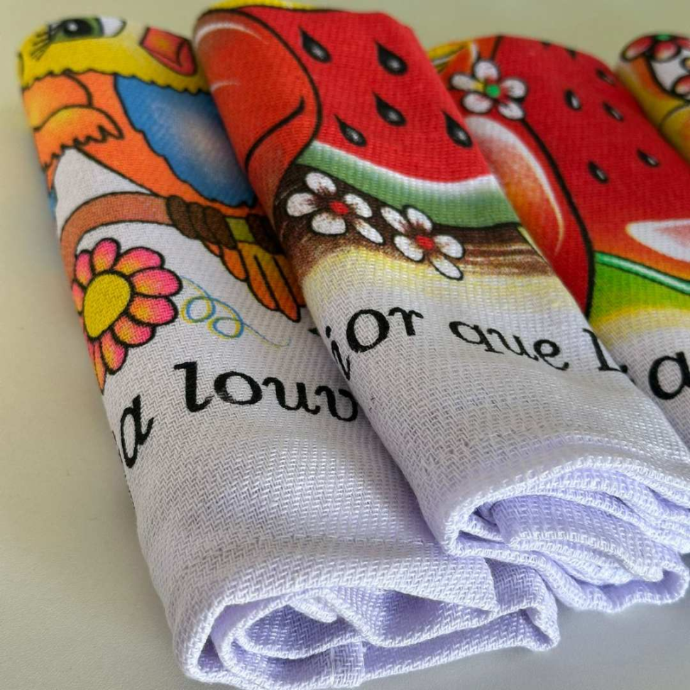 Kit 6 Panos de Prato Estampados Pano de Copa Alta Absorção Durável e Decorativo - #4