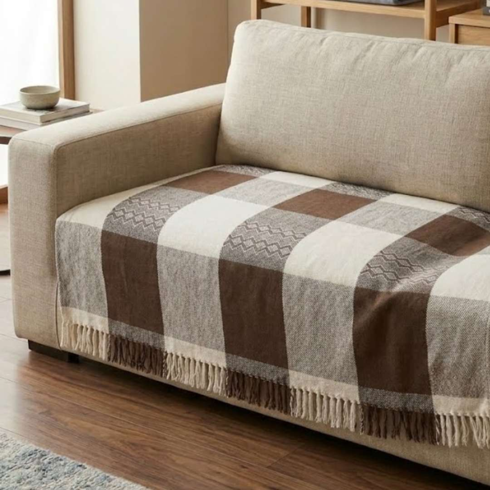 Manta Sofá 100% Algodão Premium 1,66x2,65 Elegante Confortável e Super Versátil para Sua Casa - #18