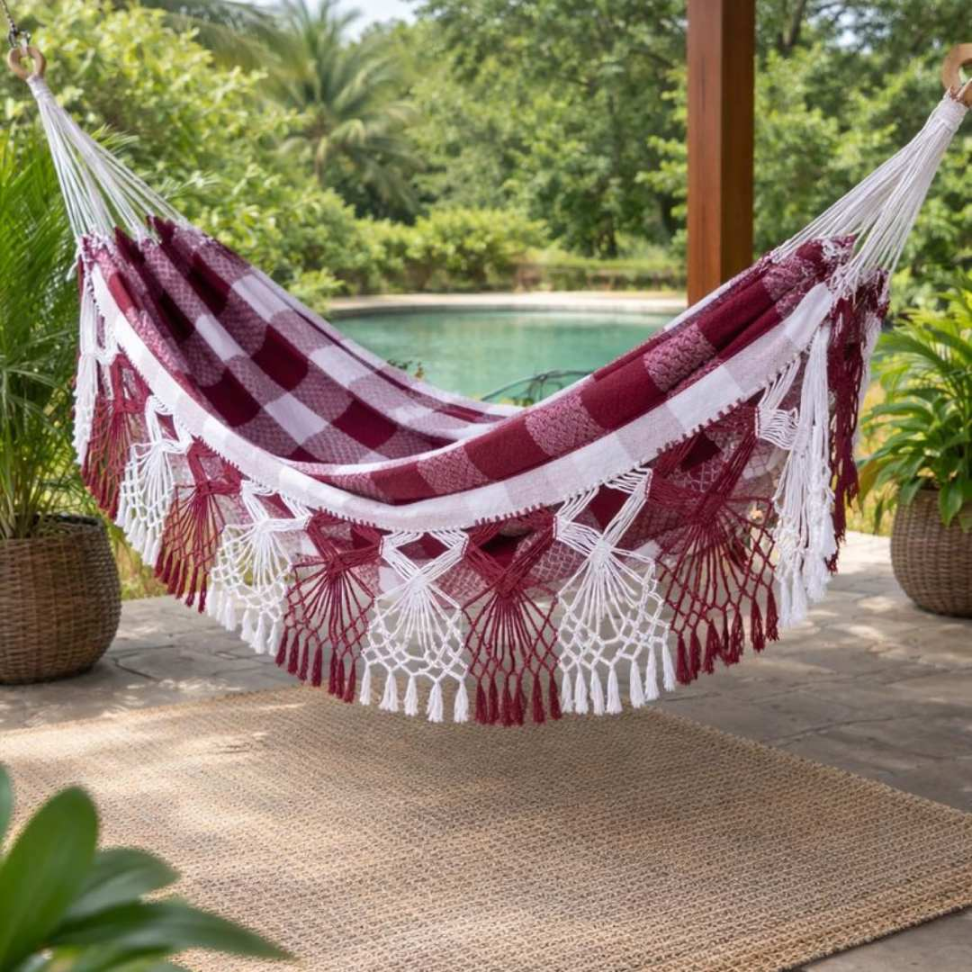 Rede de Descanso Casal Premium 100% Algodão Grande Conforto Estilo e Resistência para Sua Casa. - #7