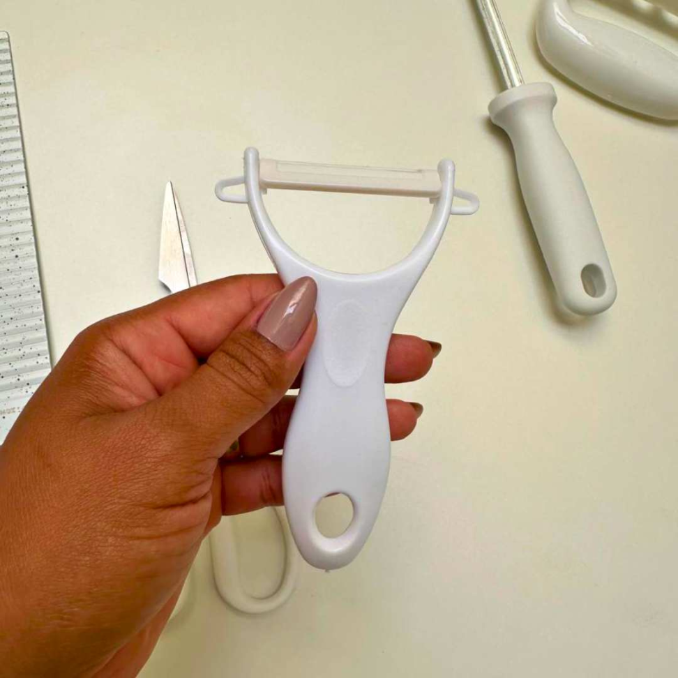 Jogo de Facas 8 Peças Profissional + Tesoura + Descascador + Chaira + Garra | Kit Completo Cozinha Premium Aço Inox Ultra Afiado - #6