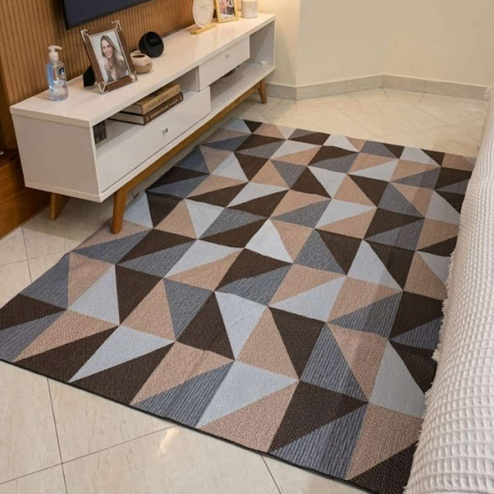 Tapete Moderno 1,50x2,00 Antiderrapante Geométrico Premium Acabamento Invisível e Alta Qualidade para Sala e Quarto - #6