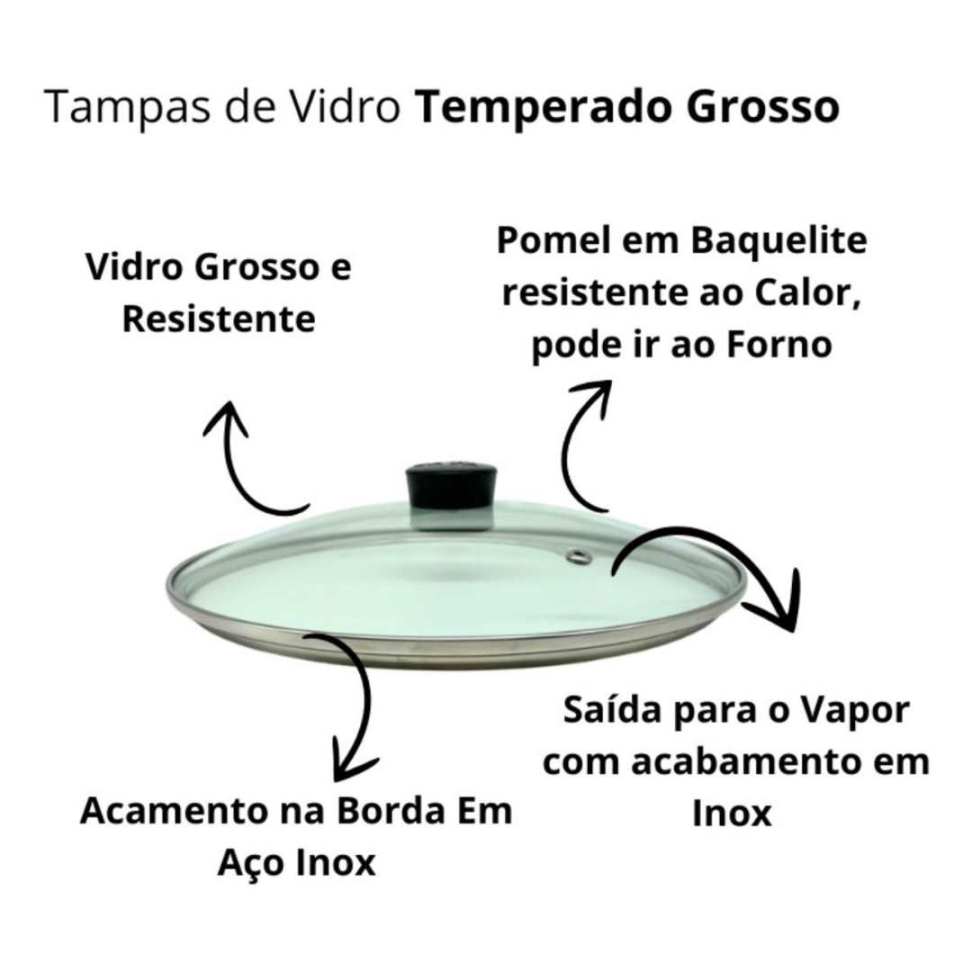 Jogo de Panelas 5 Peças Alumínio Fundido Grosso Super Resistente Cozimento Rápido e Uniforme + Tampas de Vidro Qualidade Premium - #12