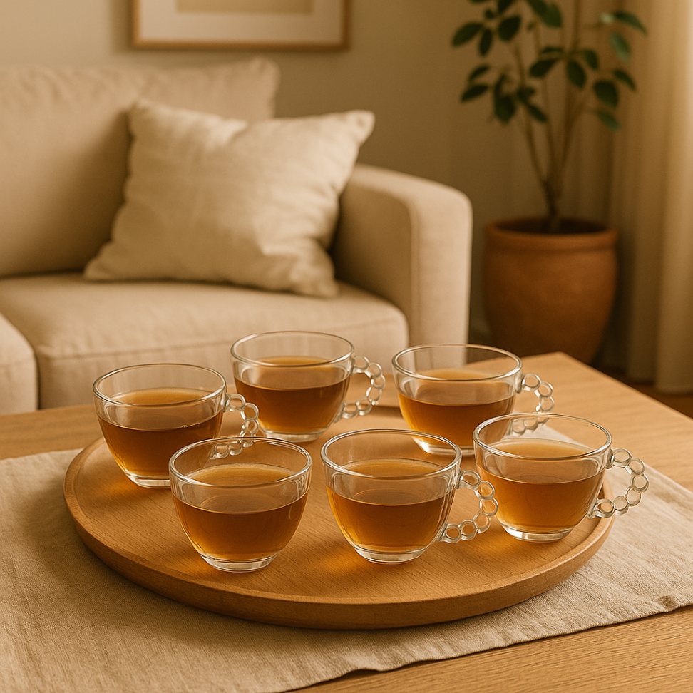 Jogo De Xícaras 6 Peças Alça Bolinha - #8